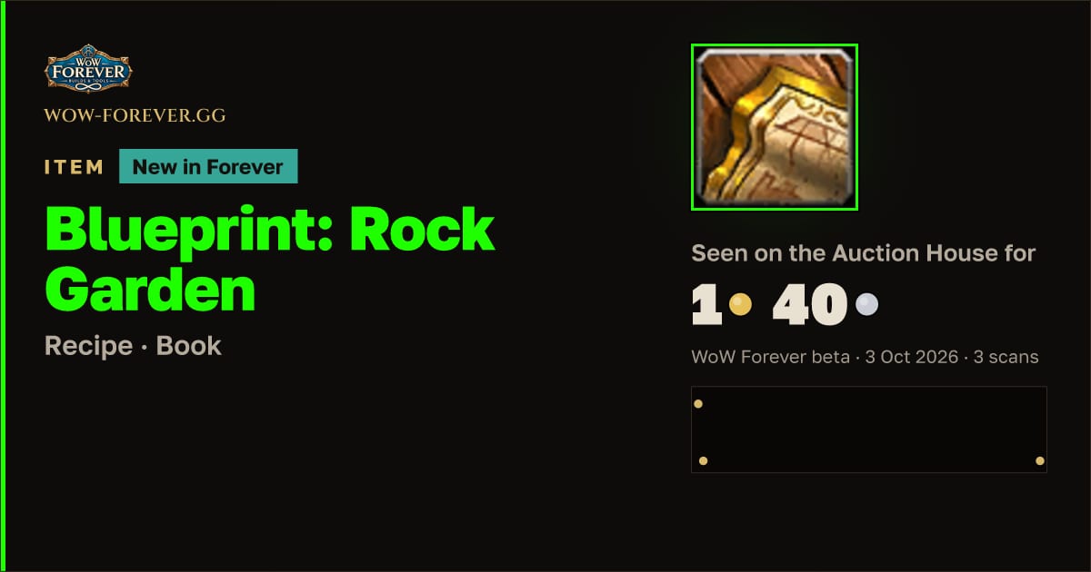 The preview card for Blueprint: Rock Garden