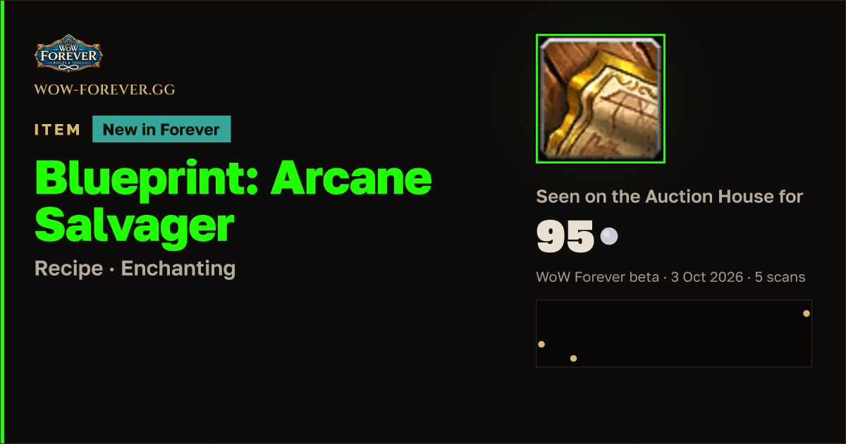 The preview card for Blueprint: Arcane Salvager