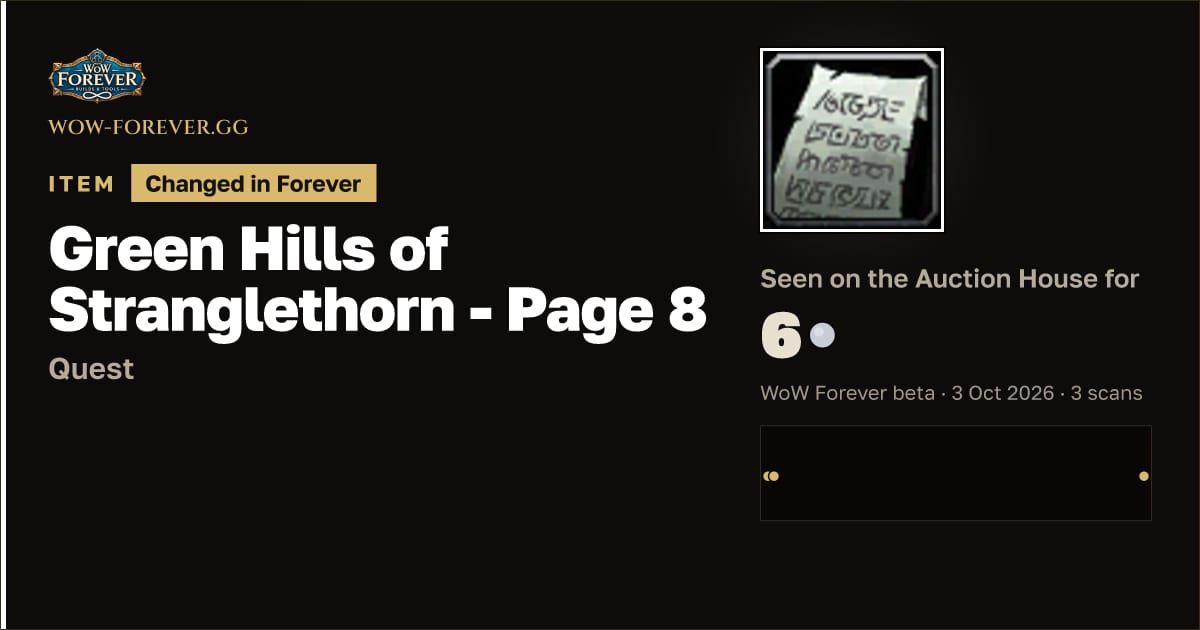 The preview card for Green Hills of Stranglethorn - Page 8