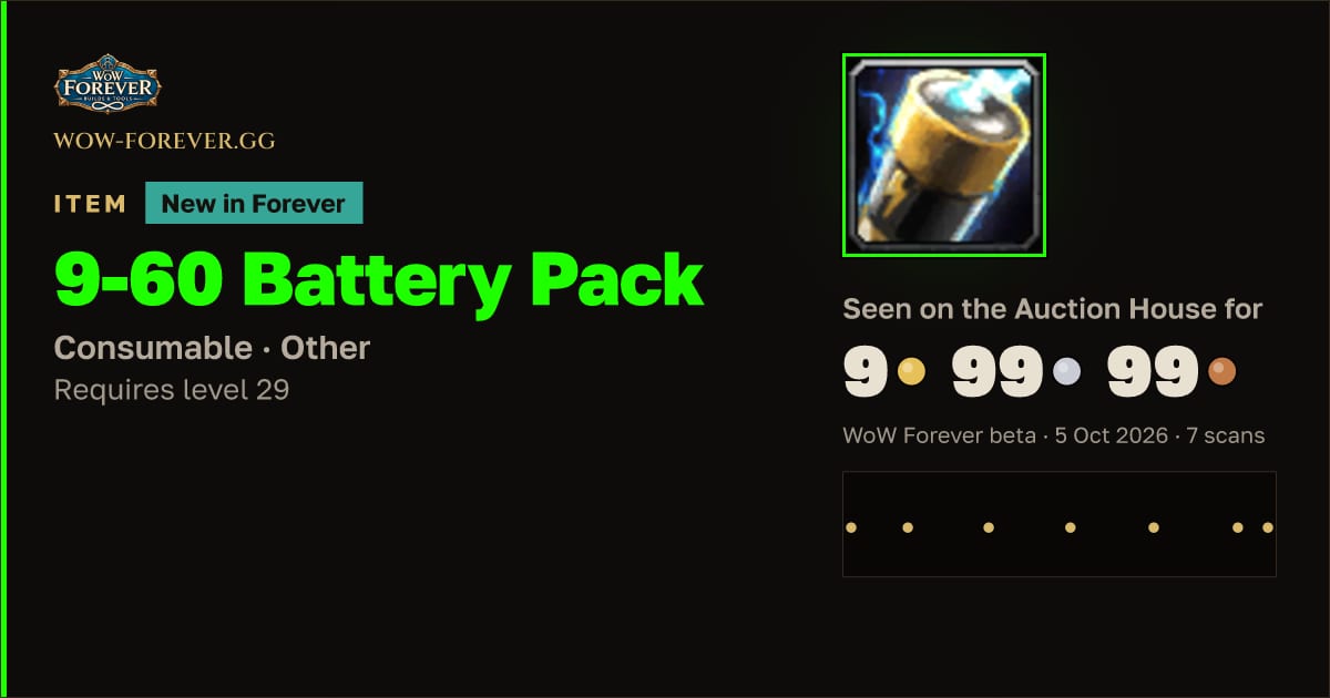 The preview card for 9-60 Battery Pack