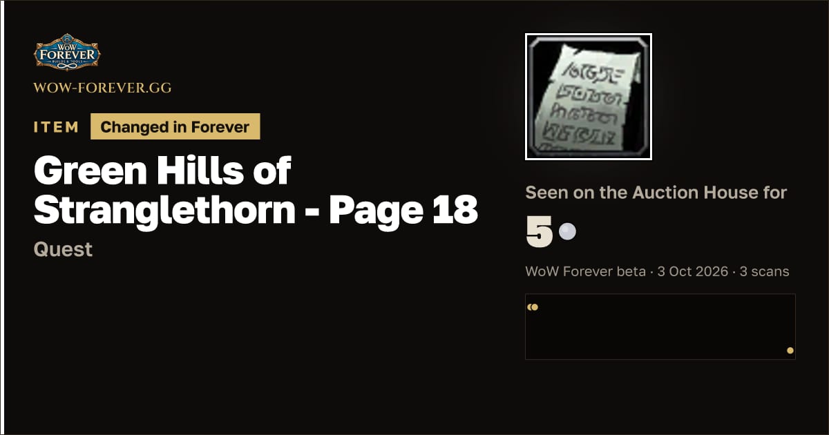 The preview card for Green Hills of Stranglethorn - Page 18