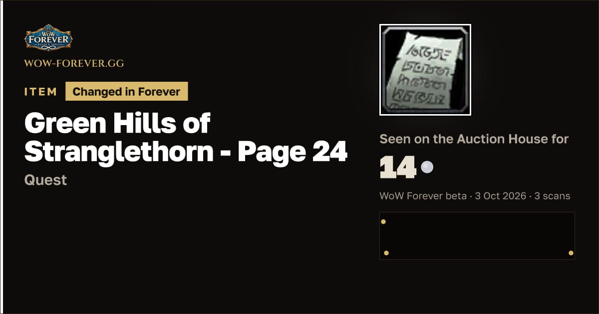 The preview card for Green Hills of Stranglethorn - Page 24