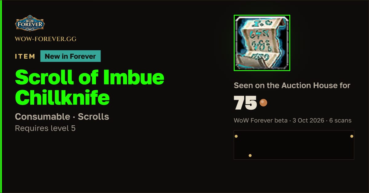 The preview card for Scroll of Imbue Chillknife