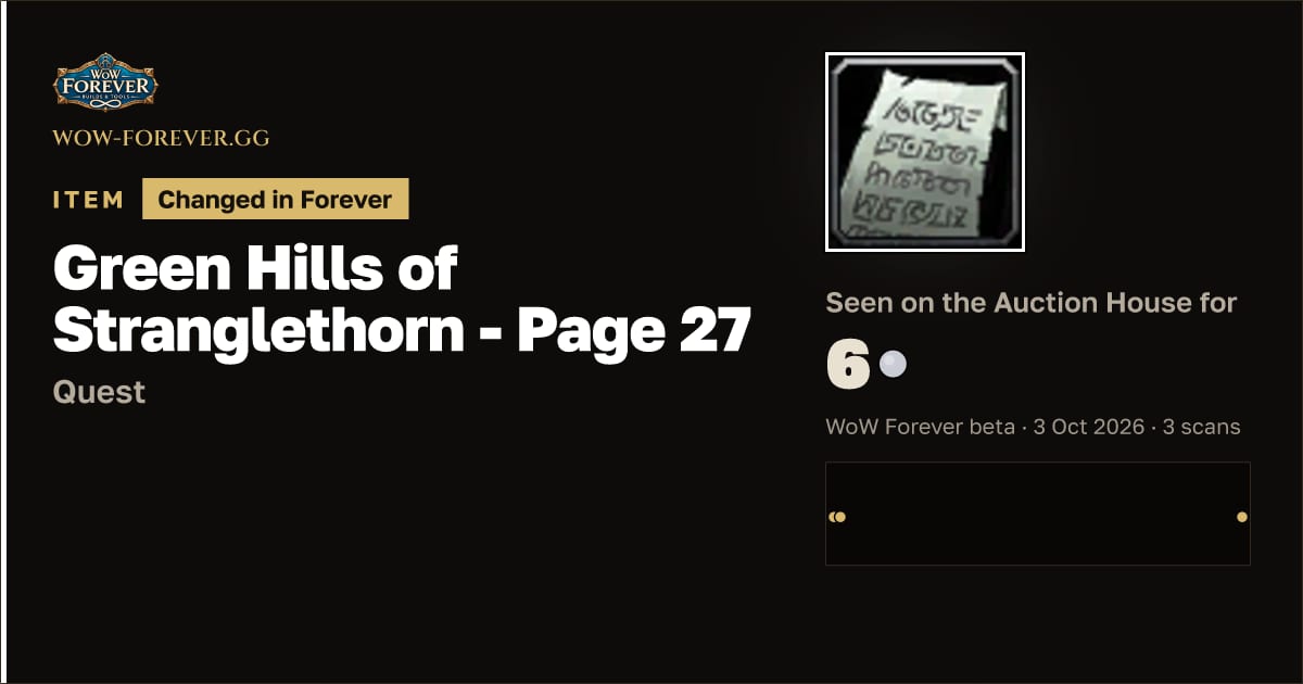 The preview card for Green Hills of Stranglethorn - Page 27