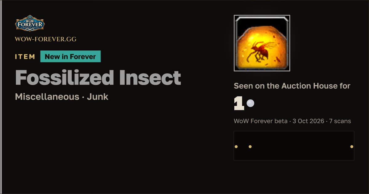 The preview card for Fossilized Insect
