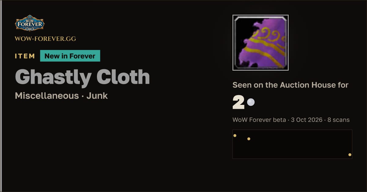 The preview card for Ghastly Cloth