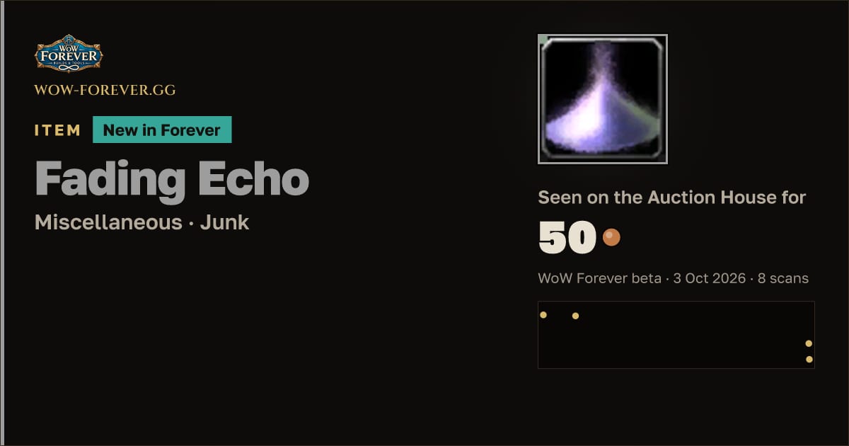 The preview card for Fading Echo