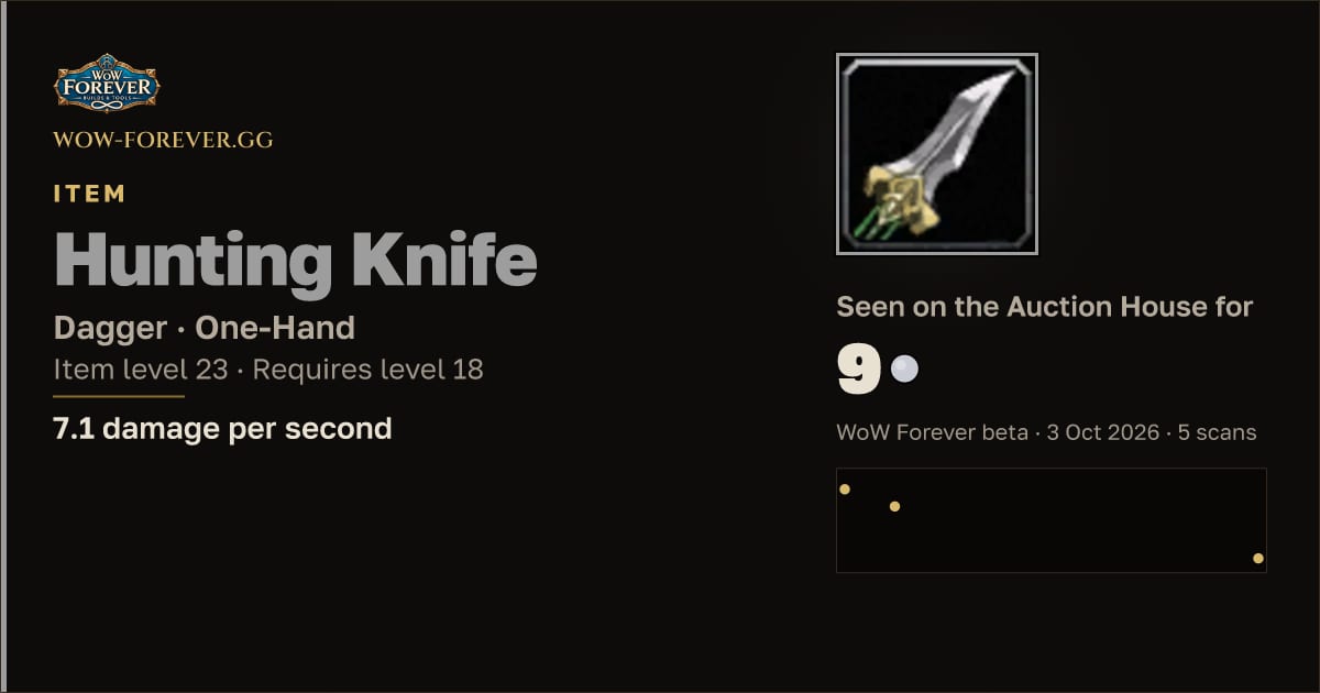 The preview card for Hunting Knife