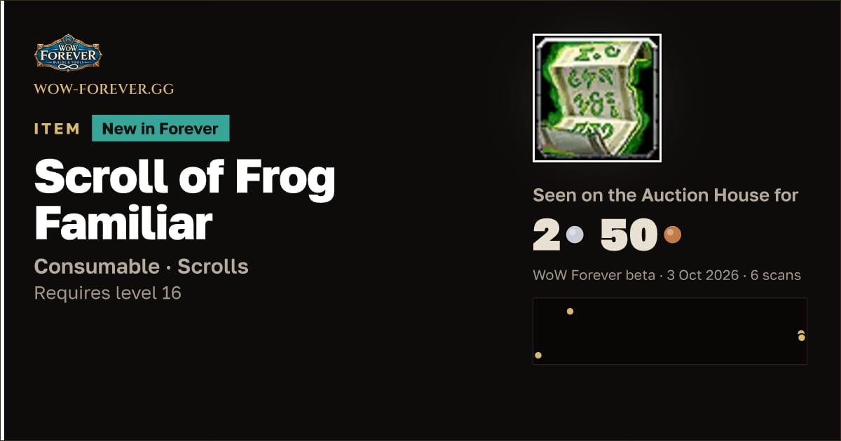The preview card for Scroll of Frog Familiar