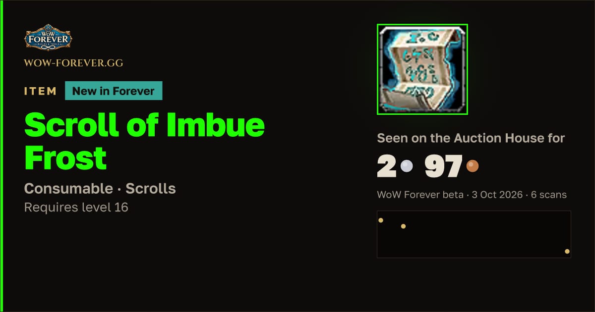The preview card for Scroll of Imbue Frost