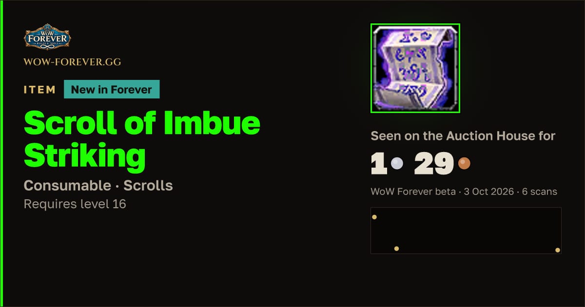 The preview card for Scroll of Imbue Striking