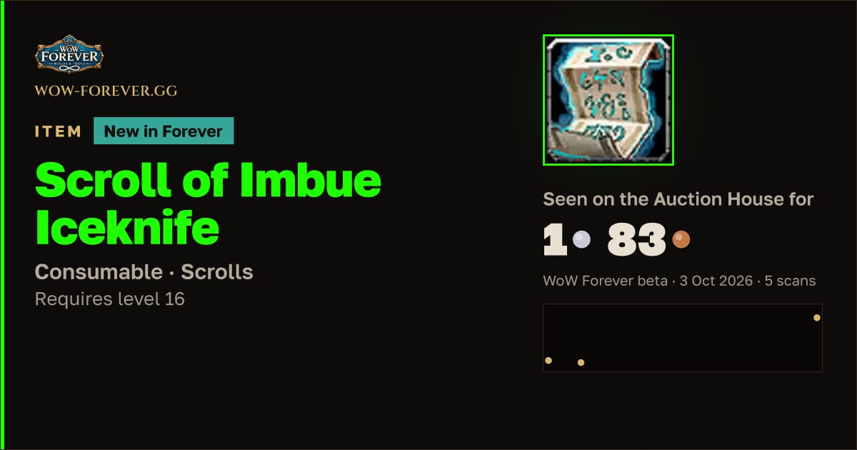 The preview card for Scroll of Imbue Iceknife