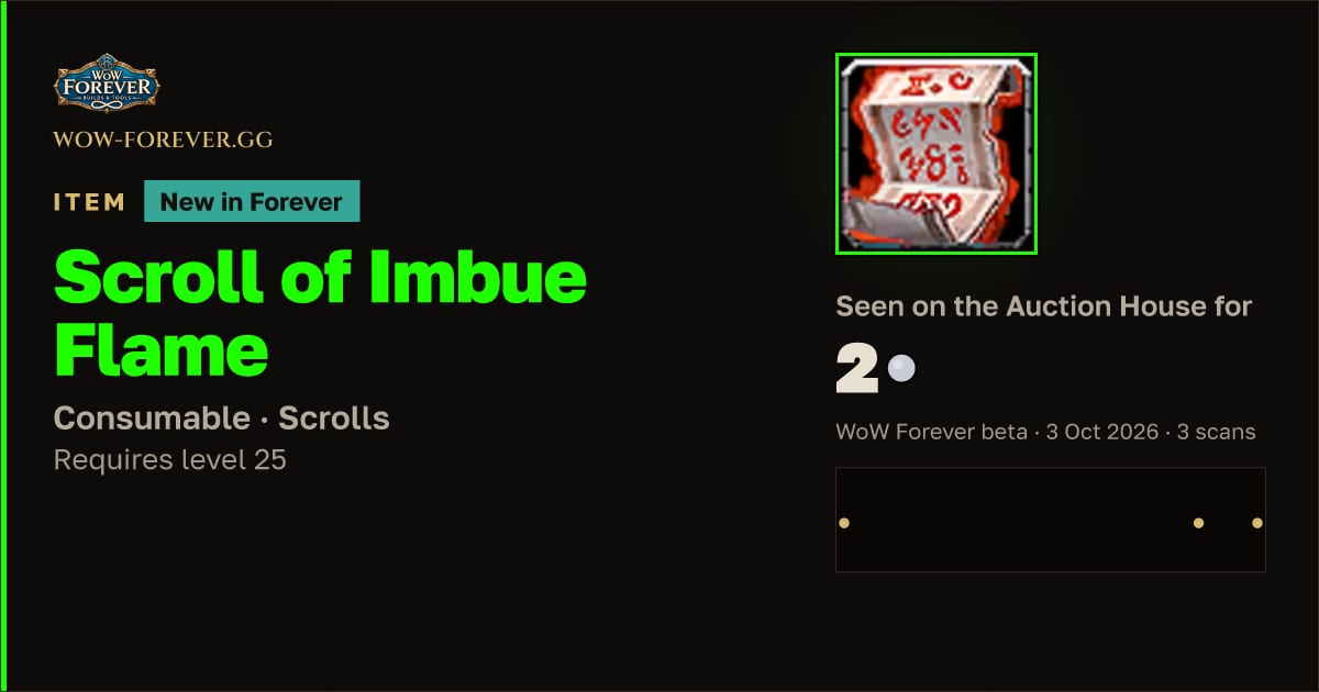 The preview card for Scroll of Imbue Flame