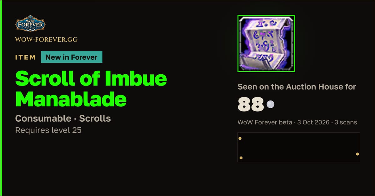 The preview card for Scroll of Imbue Manablade