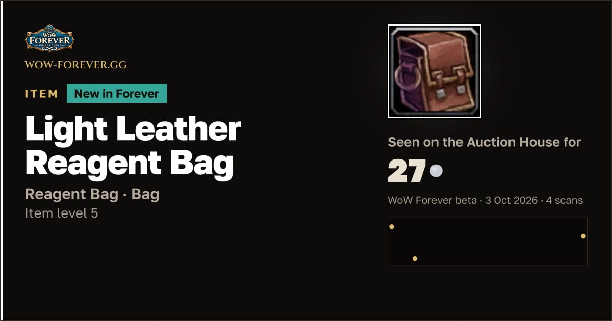 The preview card for Light Leather Reagent Bag