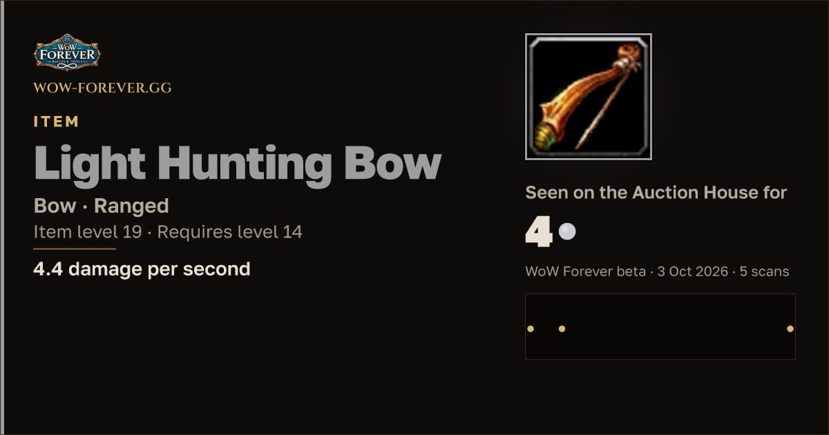 The preview card for Light Hunting Bow