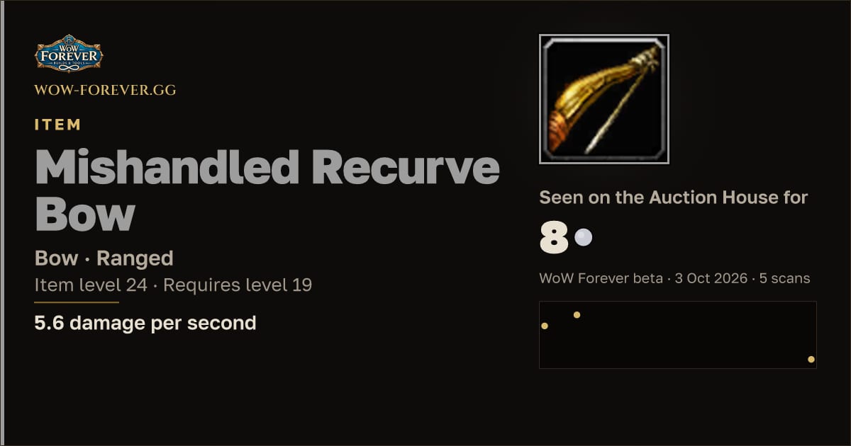The preview card for Mishandled Recurve Bow