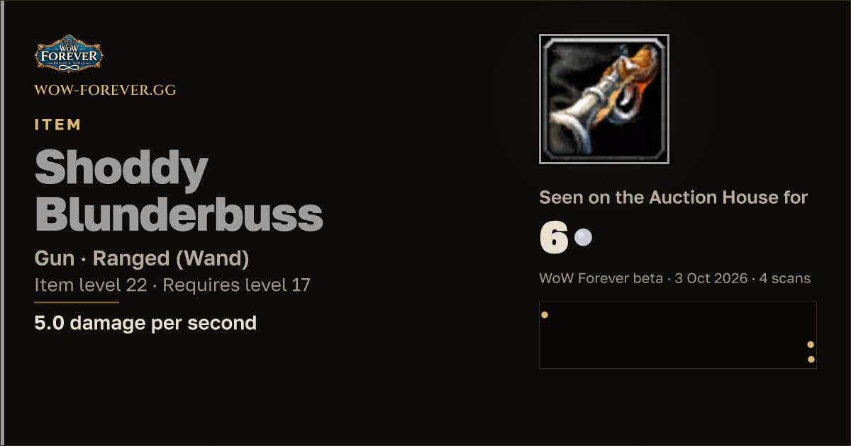 The preview card for Shoddy Blunderbuss