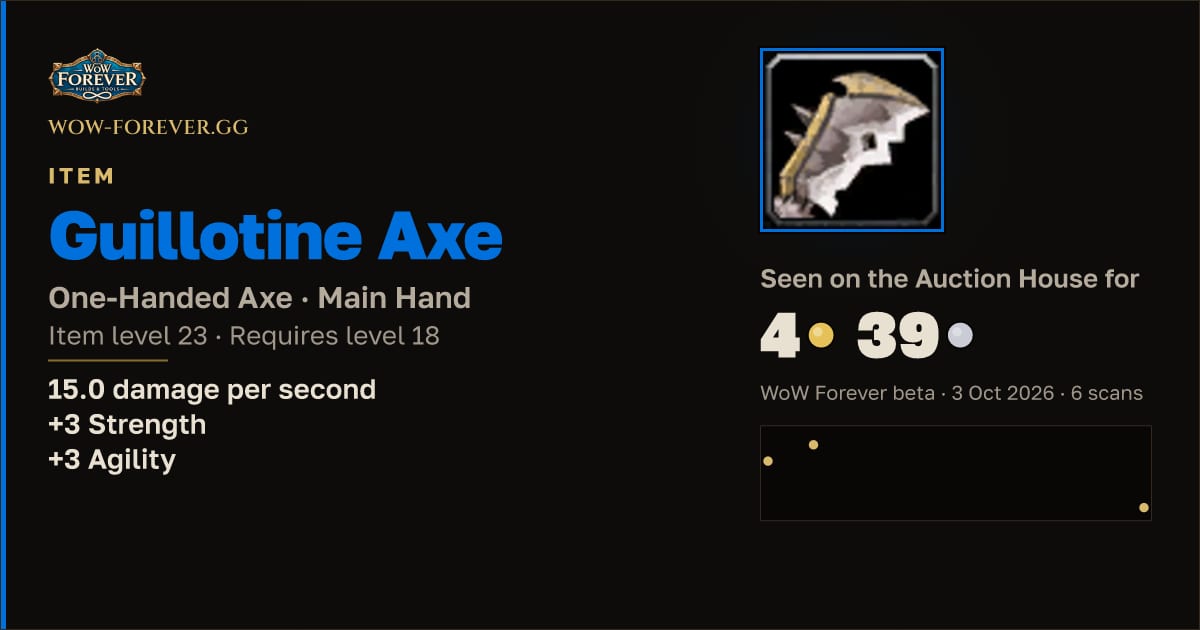 The preview card for Guillotine Axe