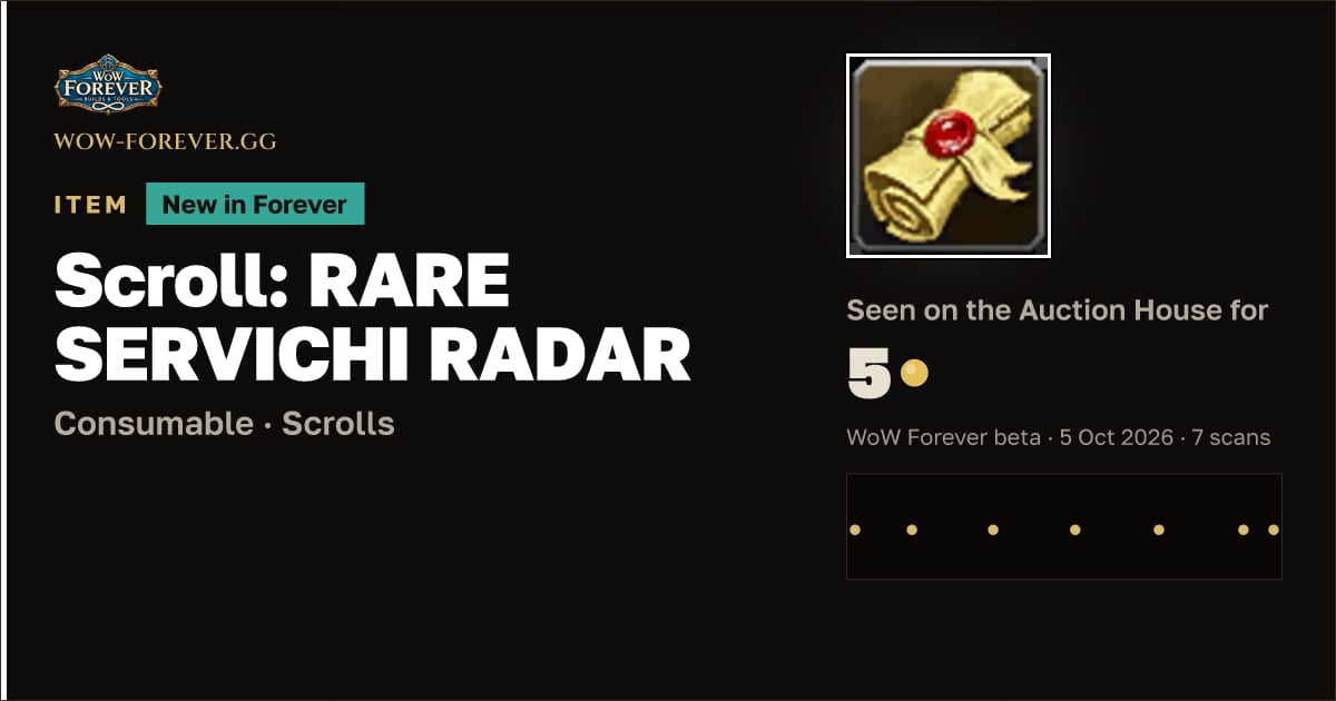 The preview card for Scroll: RARE SERVICHI RADAR