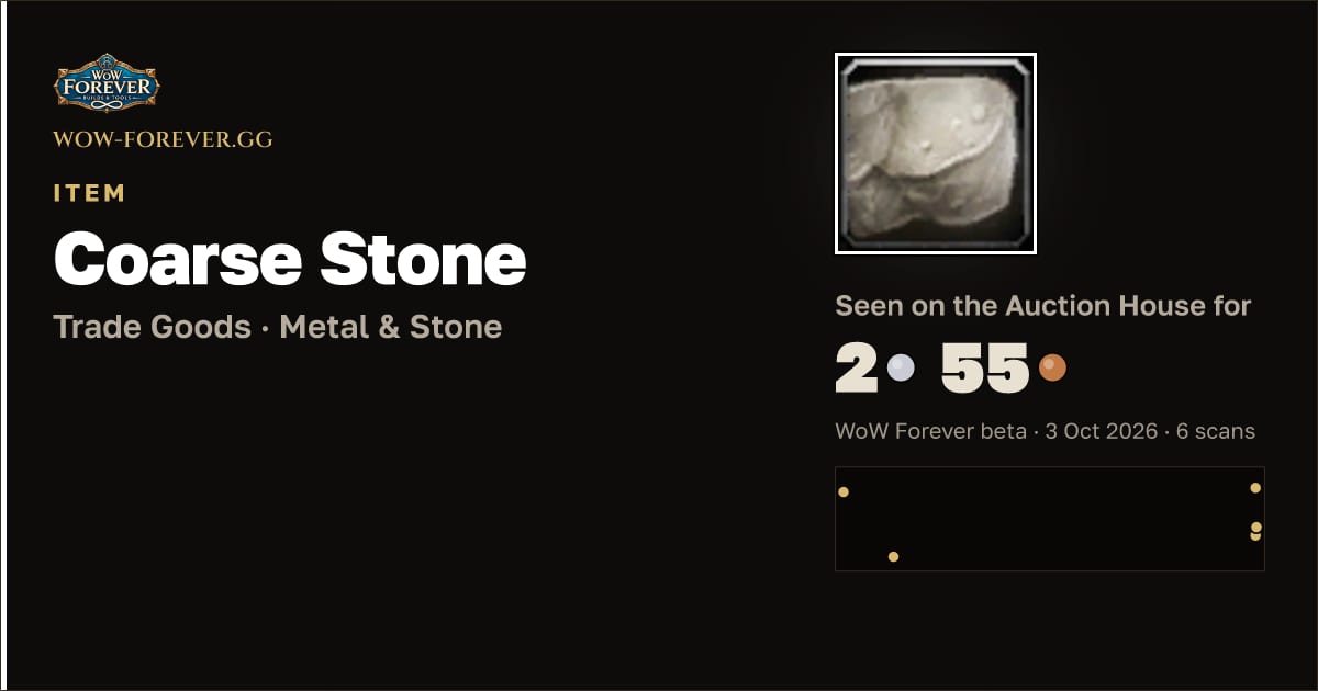 The preview card for Coarse Stone