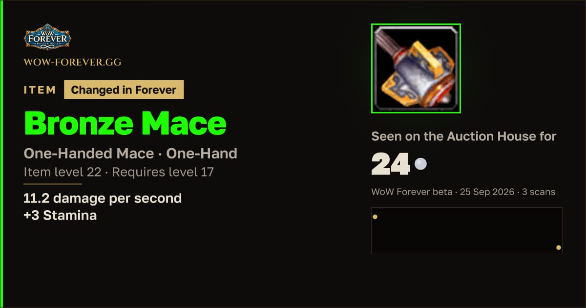 The preview card for Bronze Mace