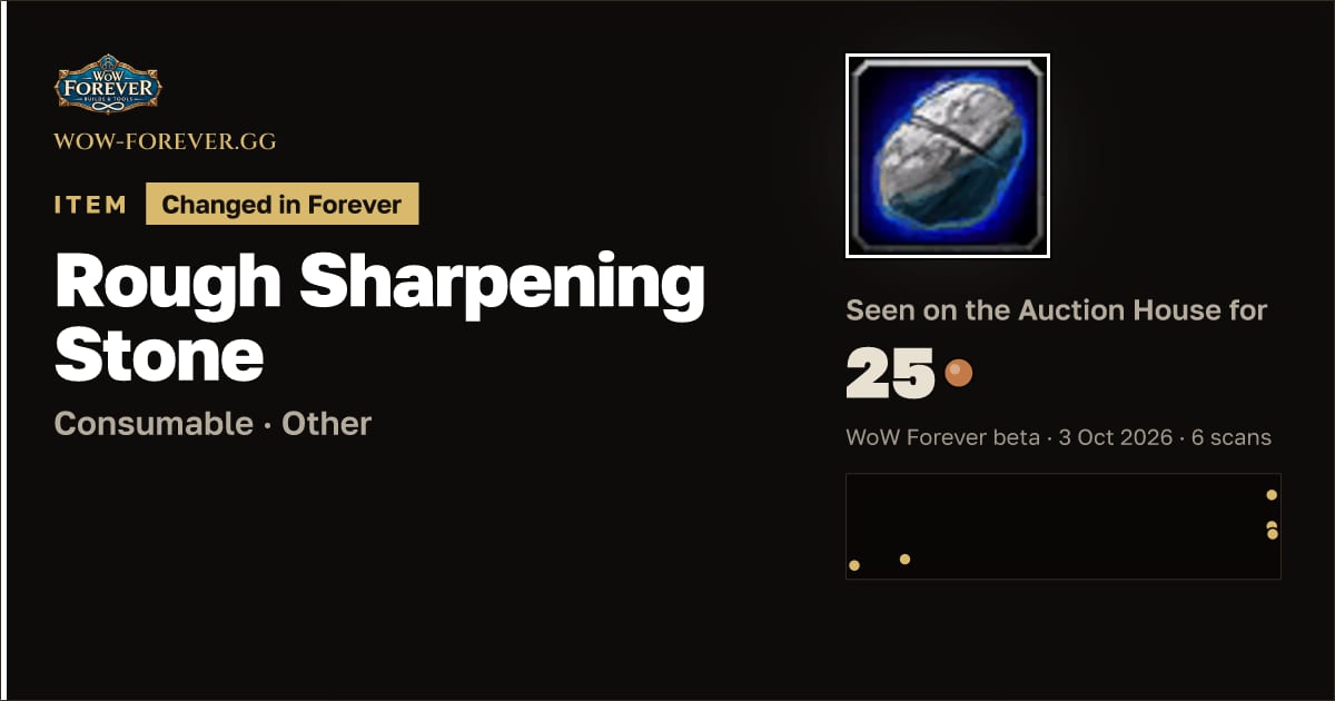 The preview card for Rough Sharpening Stone