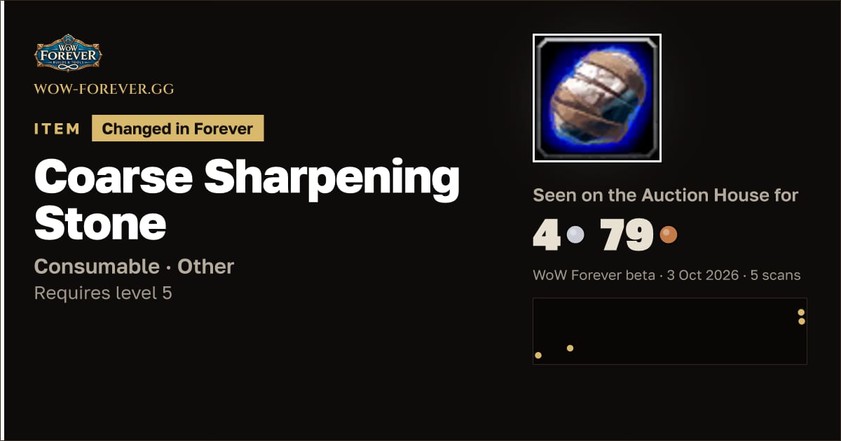 The preview card for Coarse Sharpening Stone