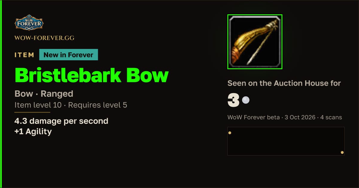 The preview card for Bristlebark Bow