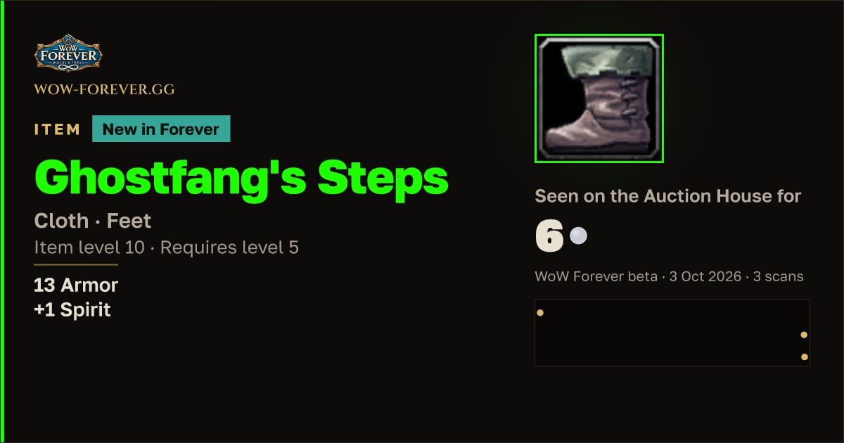 The preview card for Ghostfang's Steps