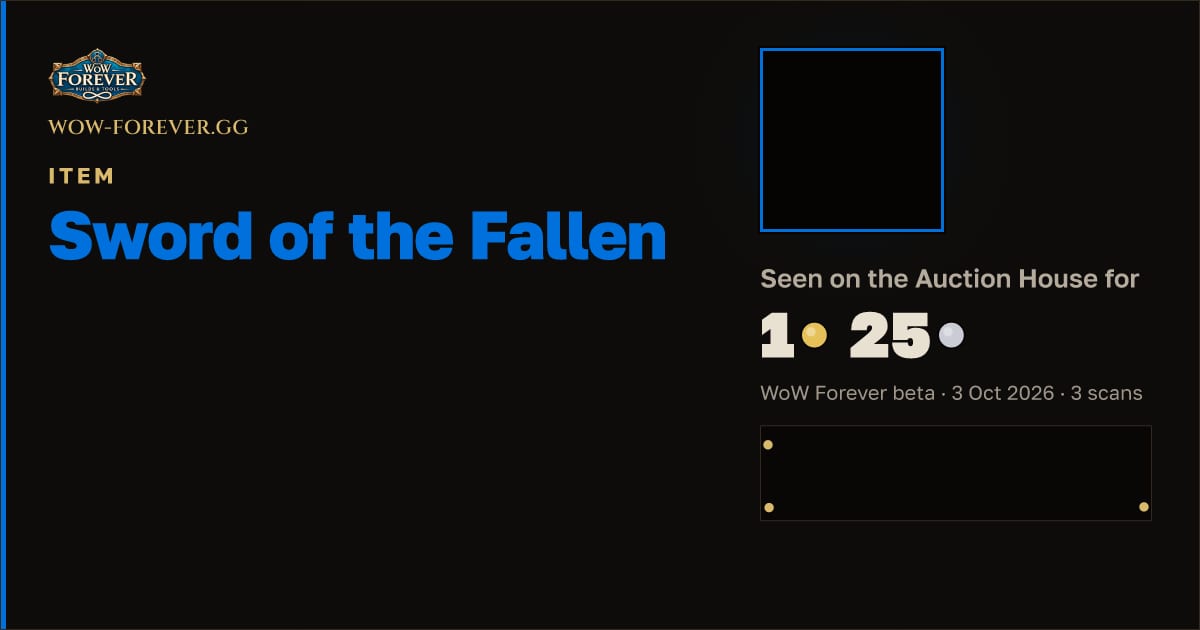 The preview card for Sword of the Fallen