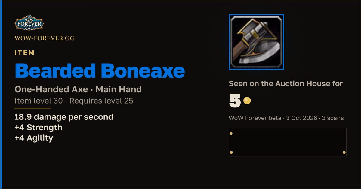 The preview card for Bearded Boneaxe