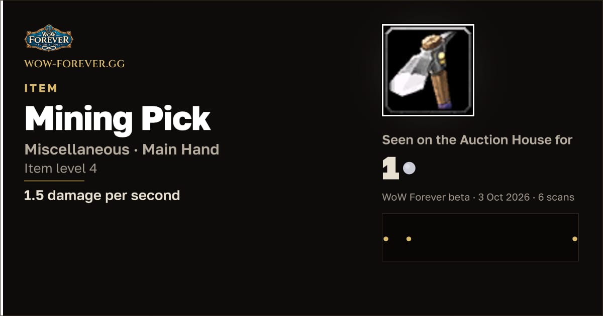 The preview card for Mining Pick