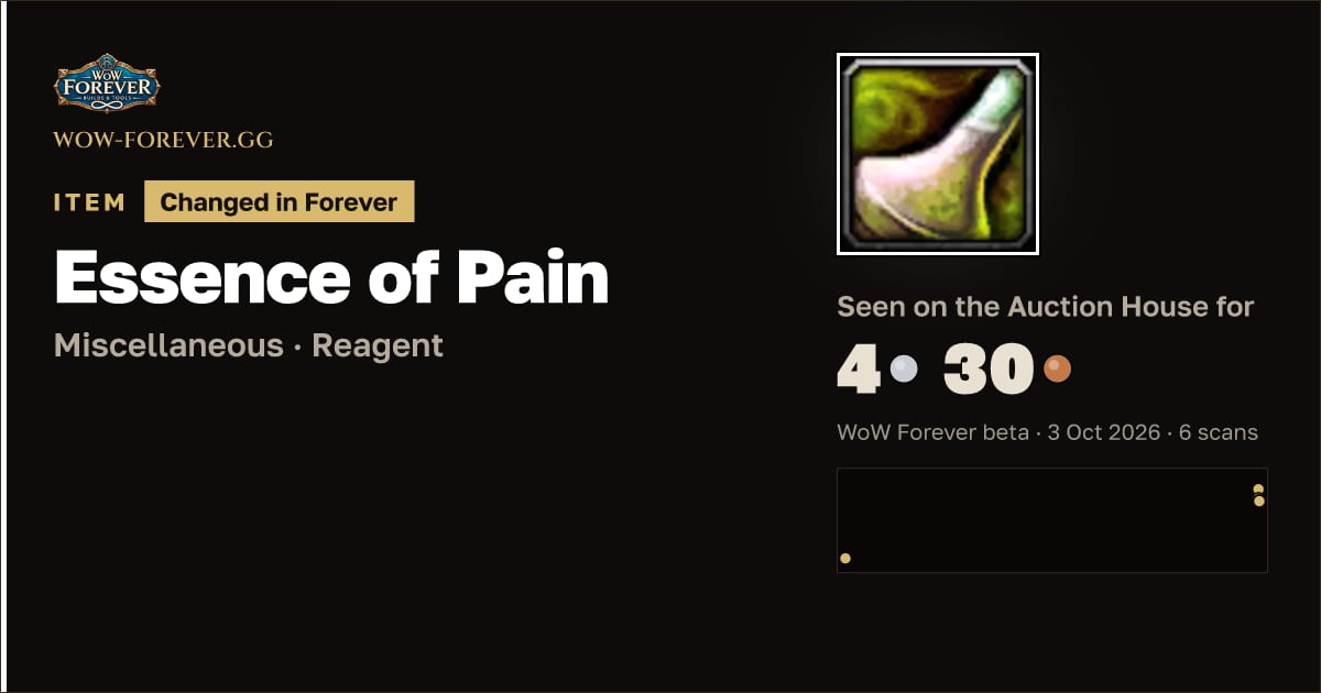 The preview card for Essence of Pain