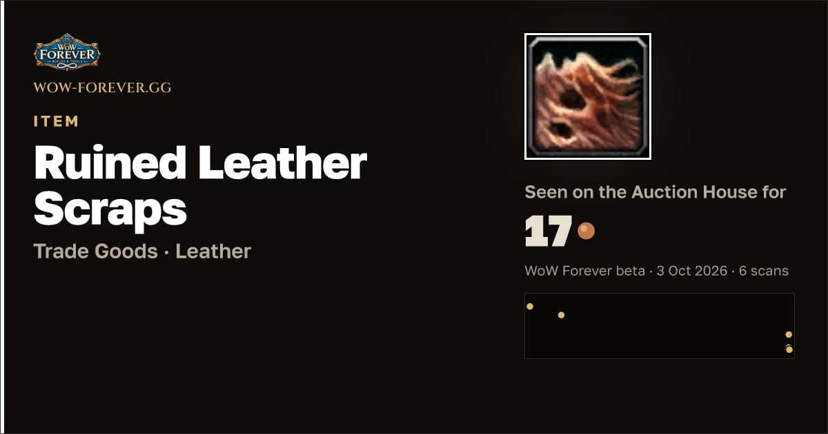 The preview card for Ruined Leather Scraps