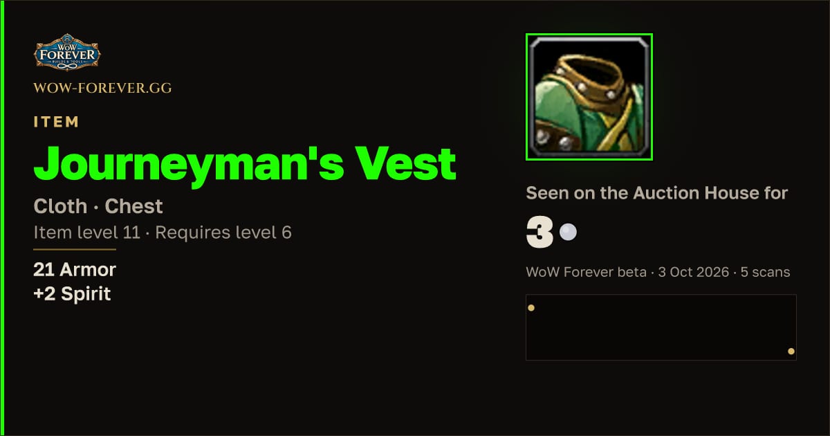The preview card for Journeyman's Vest