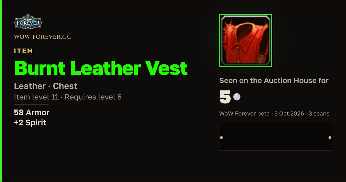 The preview card for Burnt Leather Vest