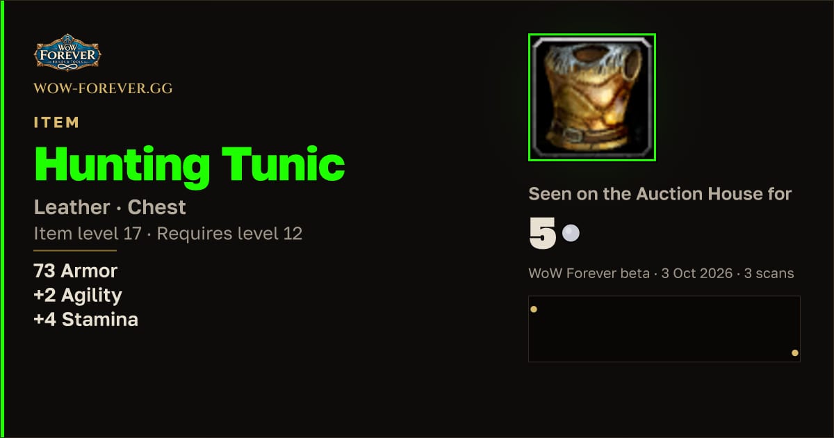 The preview card for Hunting Tunic