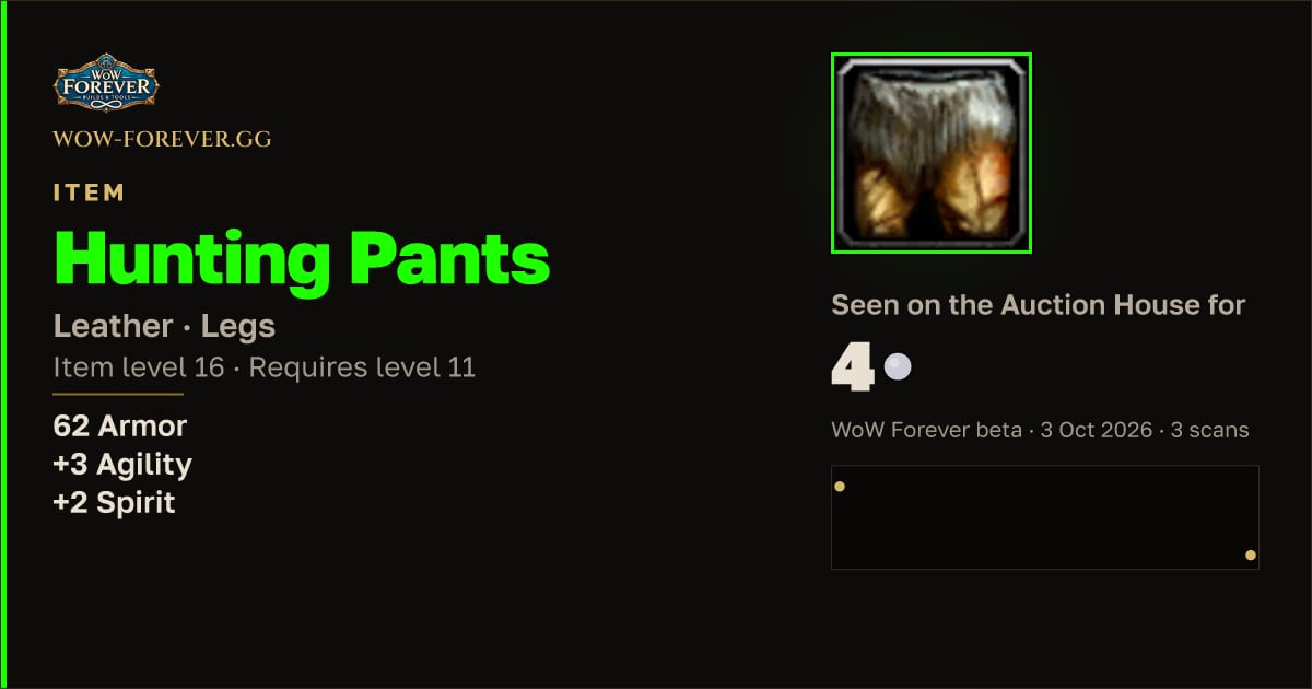The preview card for Hunting Pants