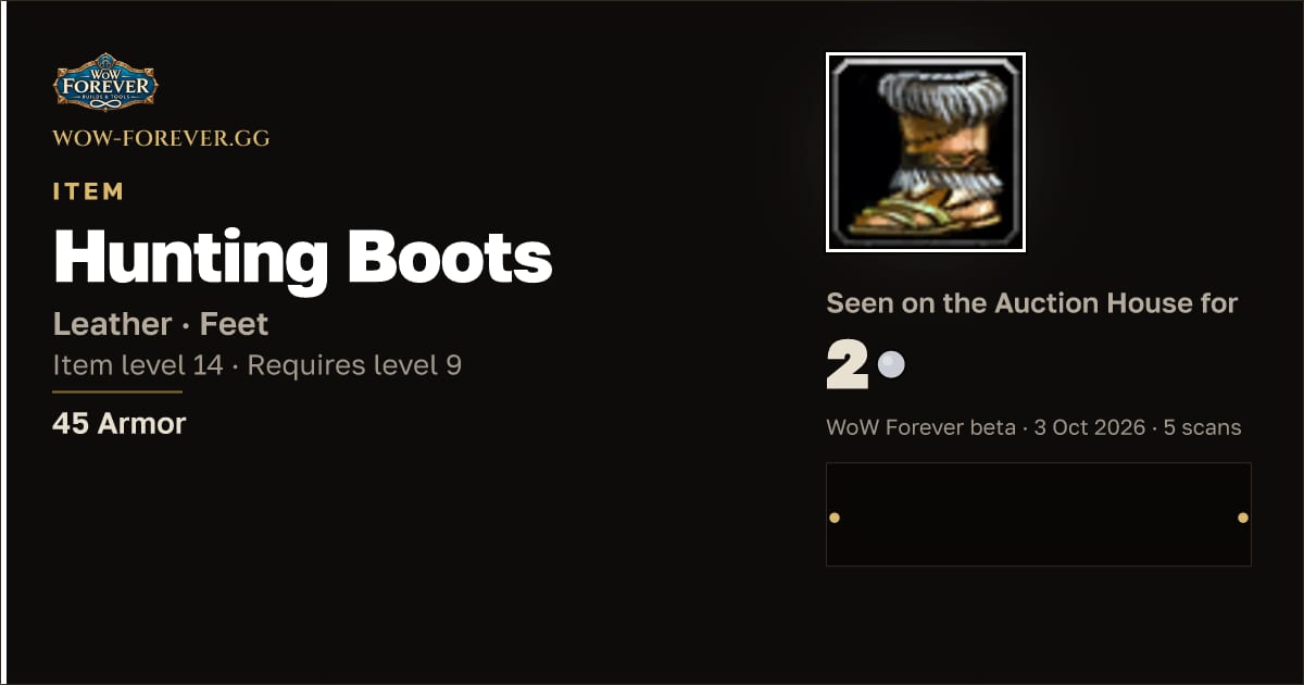 The preview card for Hunting Boots