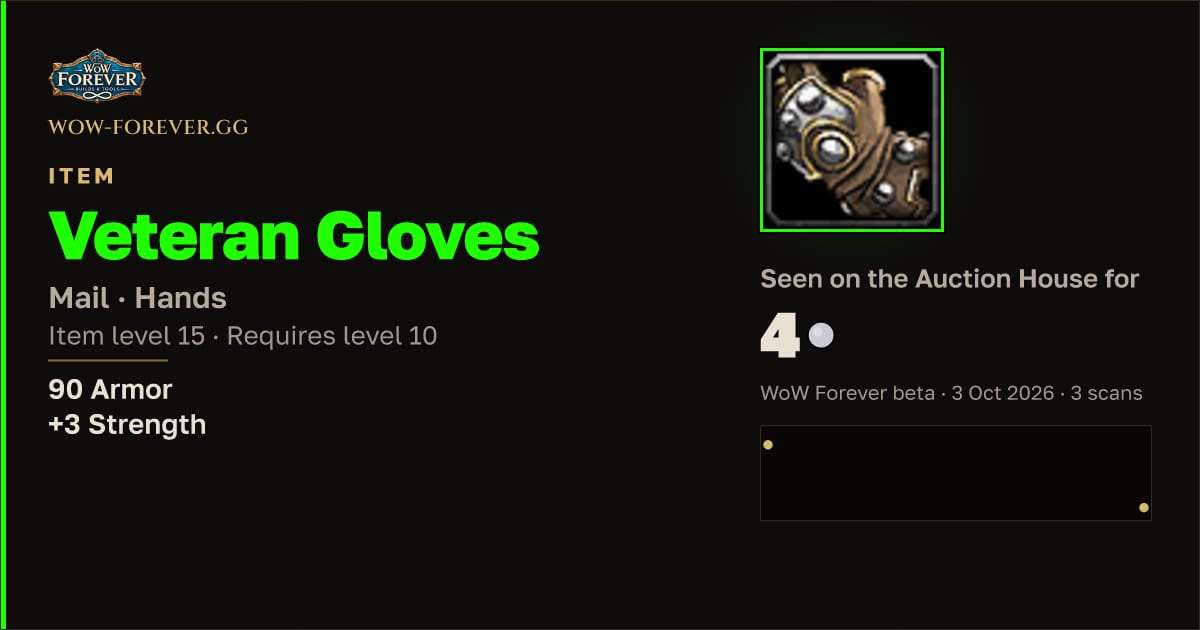 The preview card for Veteran Gloves