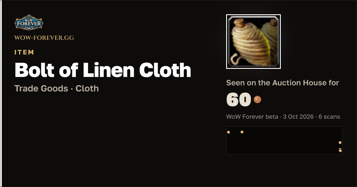 The preview card for Bolt of Linen Cloth