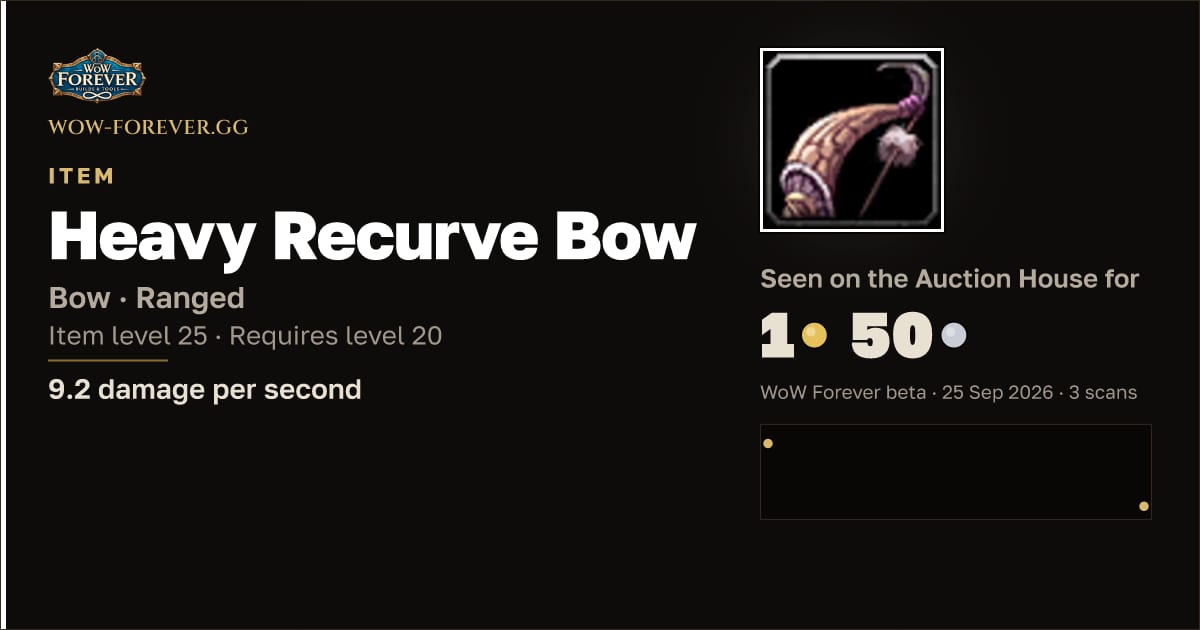 The preview card for Heavy Recurve Bow