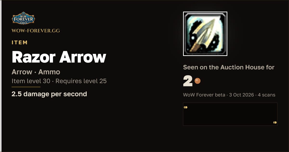 The preview card for Razor Arrow