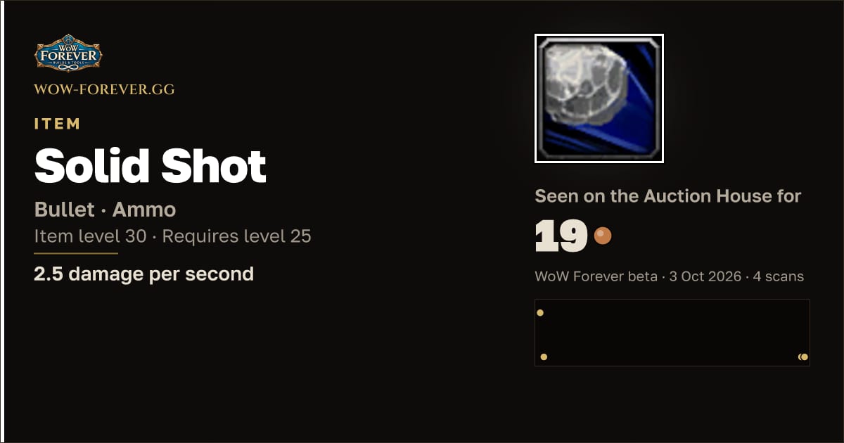 The preview card for Solid Shot