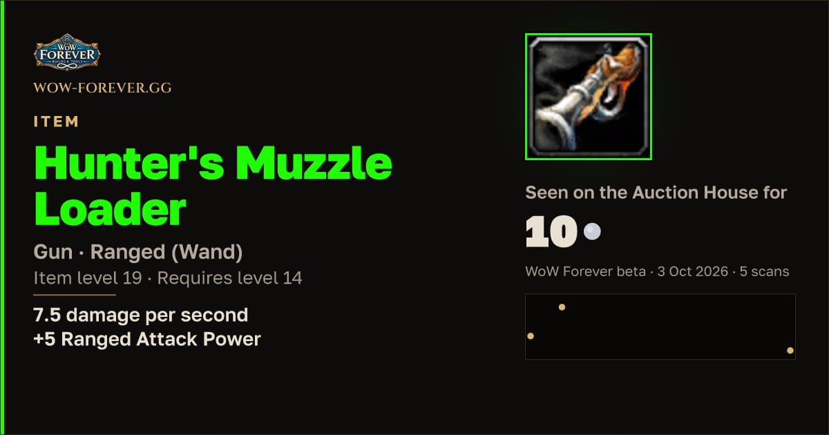 The preview card for Hunter's Muzzle Loader