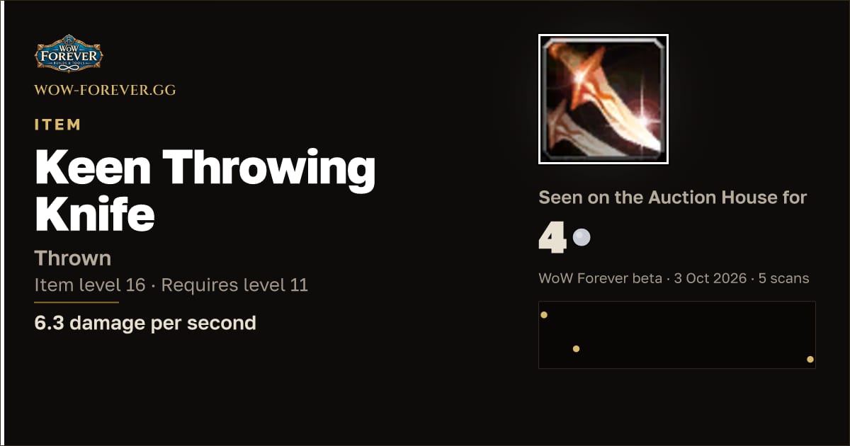 The preview card for Keen Throwing Knife
