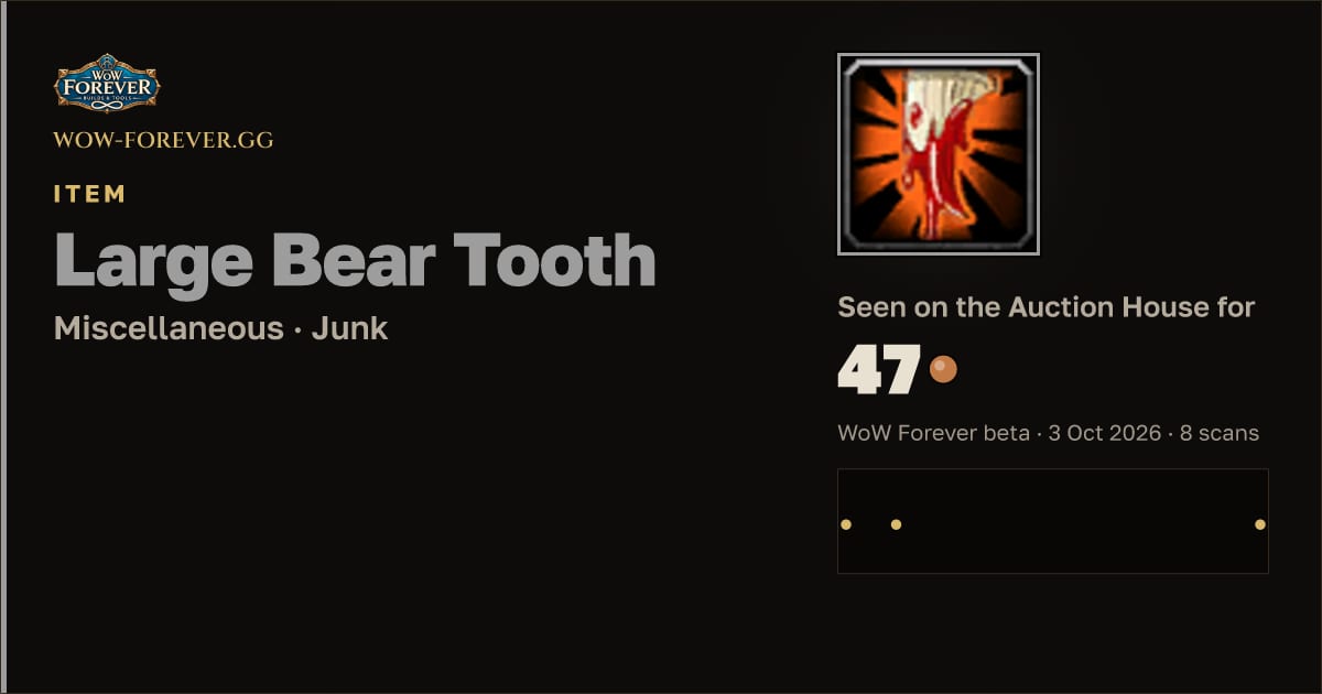 The preview card for Large Bear Tooth