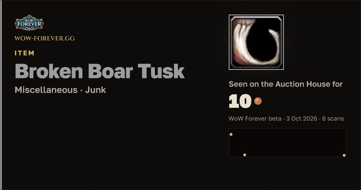 The preview card for Broken Boar Tusk