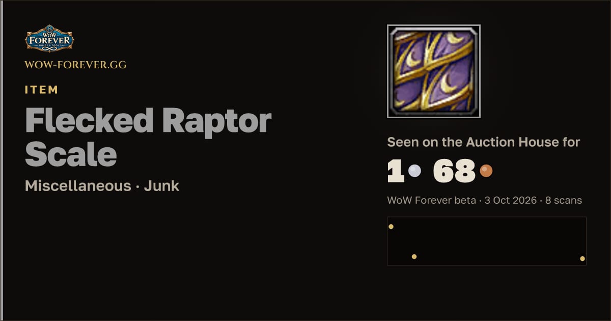 The preview card for Flecked Raptor Scale